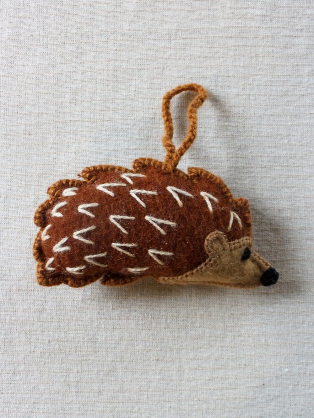 NWT Hedgehog Embroidered Wool Ornament